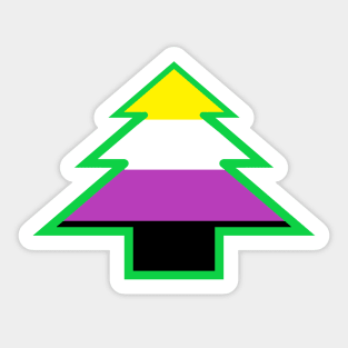 Non-Binary Pride: Christmas Tree Sticker